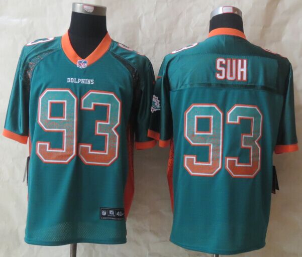 Nike Miami Dolphins 93 Suh Drift Fashion Green Elite Jerseys