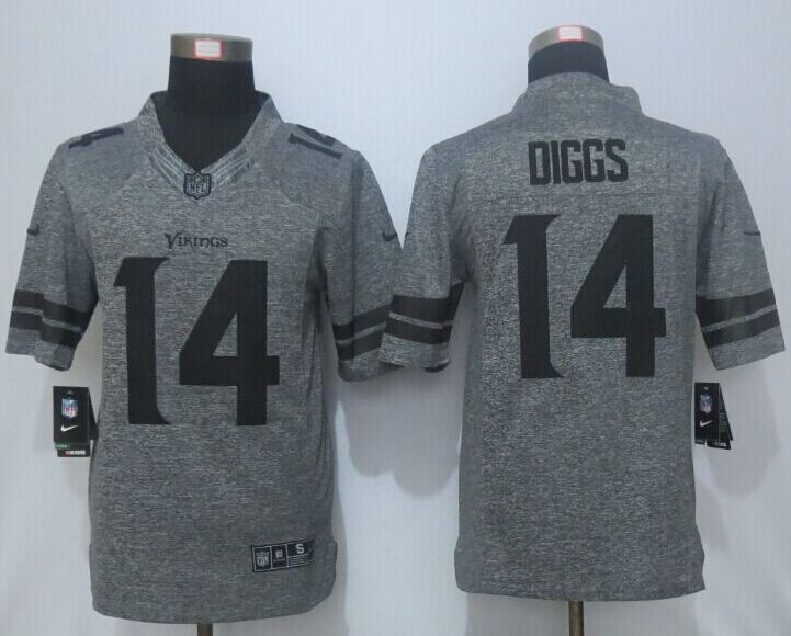 Nike Minnesota Vikings 14 Dlggs Gray Men Stitched Gridiron Gray Limited Jersey
