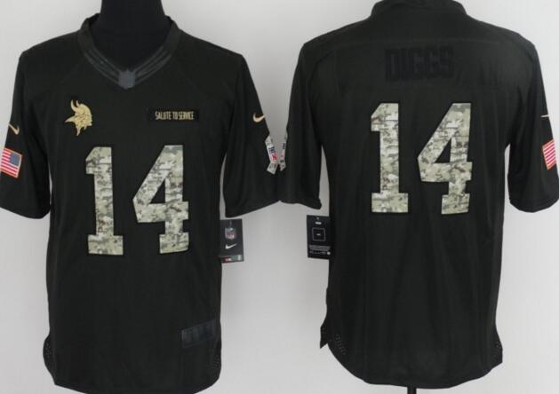 Nike Minnesota Vikings 14 Dlggs Green Salute To Service Limited Jersey