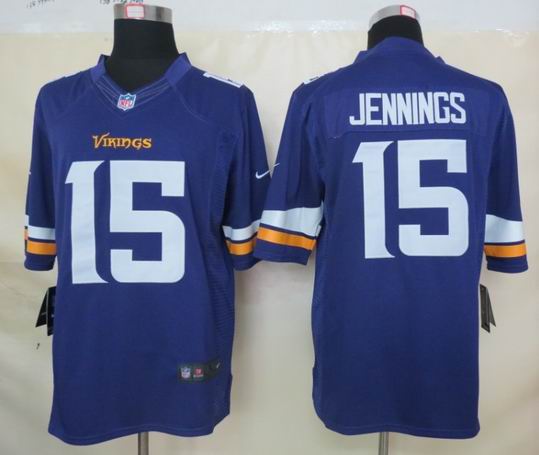 Nike Minnesota Vikings 15 Jennings Purple Limited Jerseys