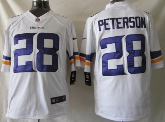 Nike Minnesota Vikings 28 Adrian Peterson game White NFL Jerseys