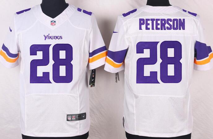 Nike Minnesota Vikings 28 Peterson white elite Jerseys