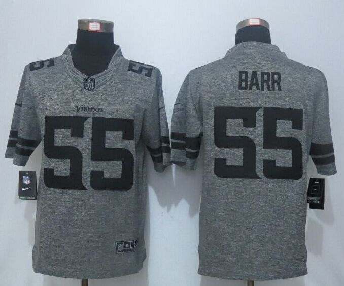 Nike Minnesota Vikings 55 Barr Gray Men Stitched Gridiron Gray Limited Jersey