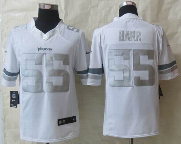 Nike Minnesota Vikings 55 Barr Platinum White Limited Jerseys