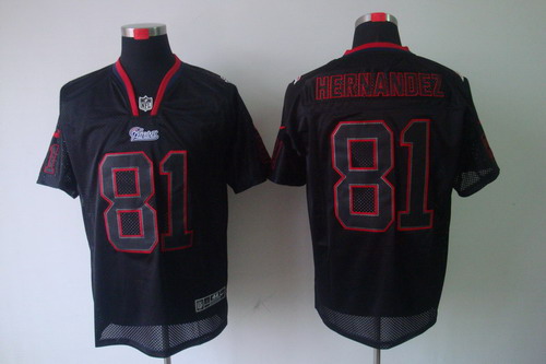 Nike New England Patriots #81 Aaron Hernandez Elite Black NFL Lights Out Jerseys
