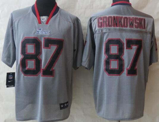 Nike New England Patriots #87 Rob Gronkowski Grey Elite Jersey