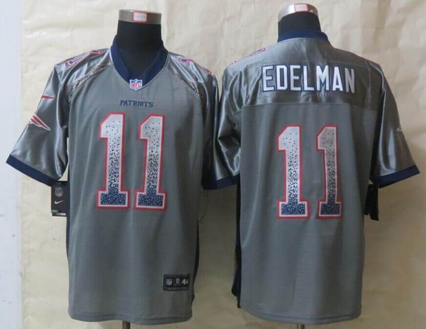 Nike New England Patriots 11 Edelman Drift Fashion Grey Elite Jerseys