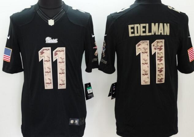 Nike New England Patriots 11 Julian Edelman Nike usa falg black nfl football men Limited Jersey