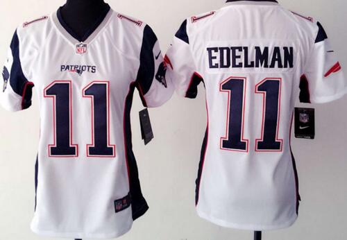 Nike New England Patriots 11 Julian Edelman white women football jerseys