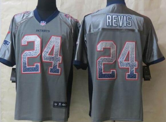 Nike New England Patriots 24 Revis Drift Fashion Grey Elite Jerseys