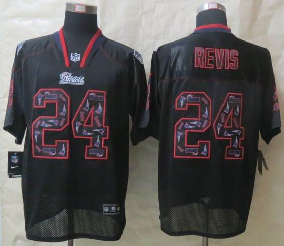 Nike New England Patriots 24 Revis Lights Out Black Elite Jerseys