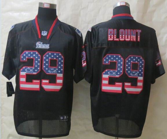 Nike New England Patriots 29 Blount USA Flag Fashion Black Elite Jerseys