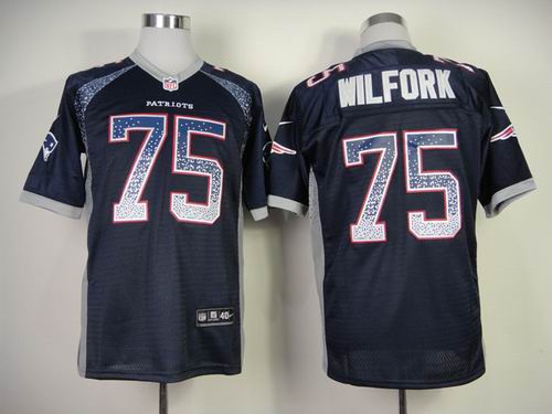 Nike New England Patriots 75 Vince Wilfork drift fashion blue NFL Jerseys