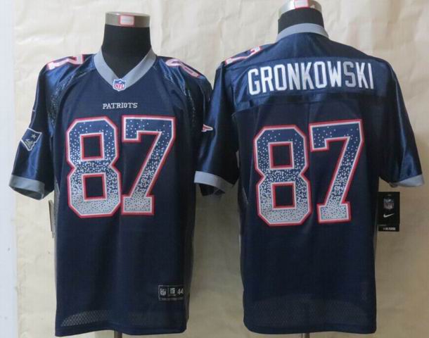 Nike New England Patriots 87 Gronkowski Drift Fashion Blue Elite Jerseys