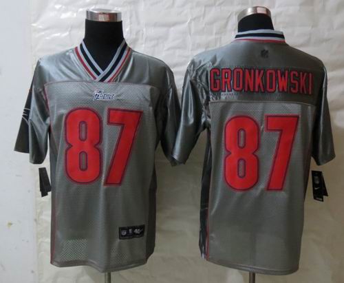 Nike New England Patriots 87 Gronkowski Grey Vapor Elite Jerseys