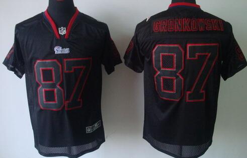 Nike New England Patriots 87 Rob Gronkowski Elite Black NFL Lights Out Jerseys