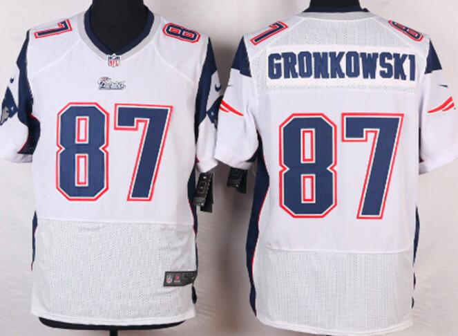 Nike New England Patriots 87 Rob Gronkowski Elite Jerseys White NFL
