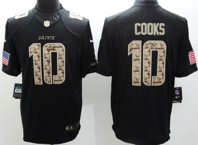 Nike New Orleans Saints 10 Cooks USA Flag Fashion Black Elite Jersey