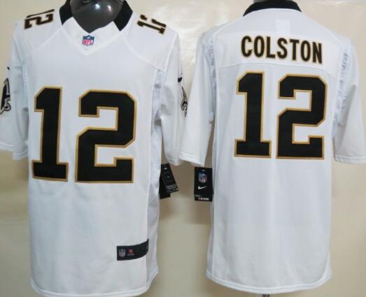 Nike New Orleans Saints 12 Colston White Limited Jersey