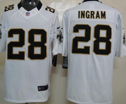 Nike New Orleans Saints 28 Ingram White Limited Jersey