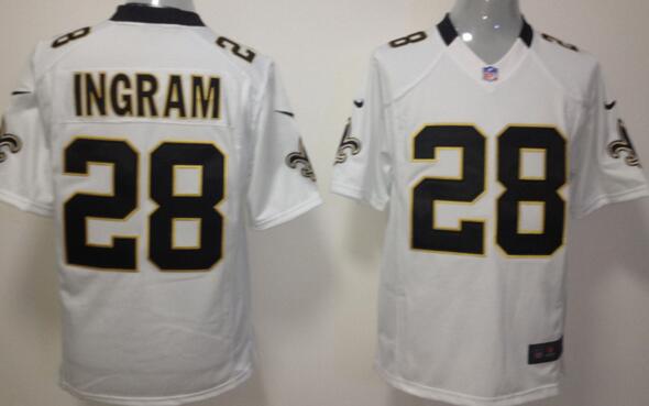Nike New Orleans Saints 28 Mark Ingram white NFL game Jerseys