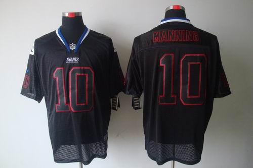 Nike New York Giants 10 Eli Manning Elite Black NFL Lights Out Jerseys