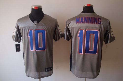 Nike New York Giants 10 Eli Manning Elite NFL Grey Shadow Jerseys