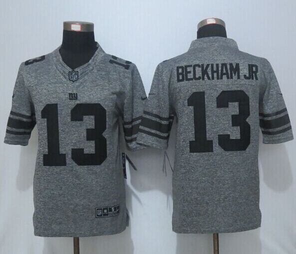 Nike New York Giants 13 Beckham jr Gray Men Stitched Gridiron Gray Limited Jersey