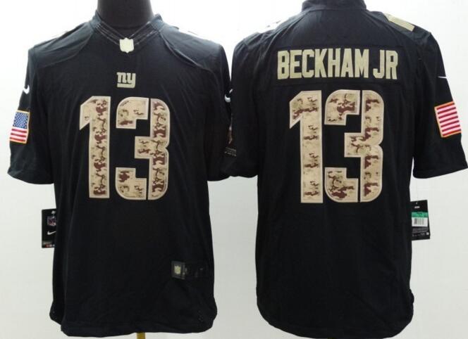Nike New York Giants 13 Beckham jr USA Flag Fashion black football Jerseys