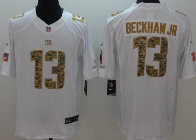 Nike New York Giants 13 Beckham jr USA Flag Fashion white football Jerseys