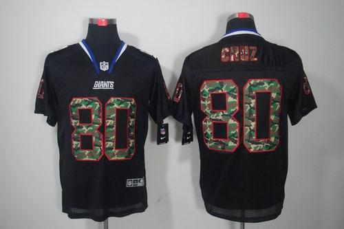 Nike New York Giants 80 Victor Cruz Elite Black Camo NFL Jerseys