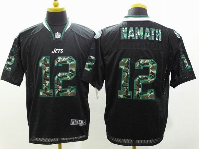 Nike New York Jets 12 Joe Namath fashion black camo elite NFL Jerseys
