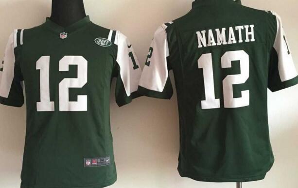 Nike New York Jets 12 NAMATH green nfl football kids youth Jerseys