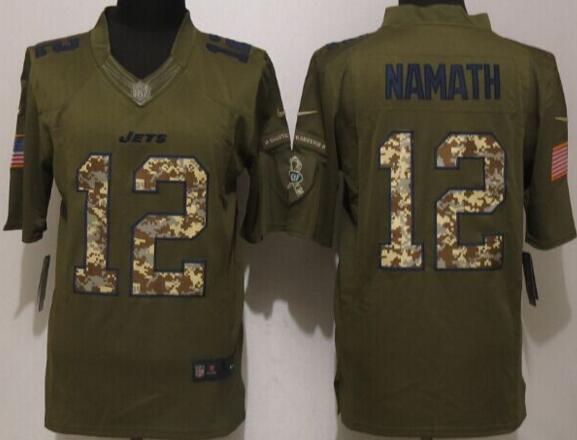 Nike New York Jets 12 Namath Green Salute To Service Limited Jersey