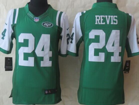 Nike New York Jets 24 Revis Green Limited Jersey