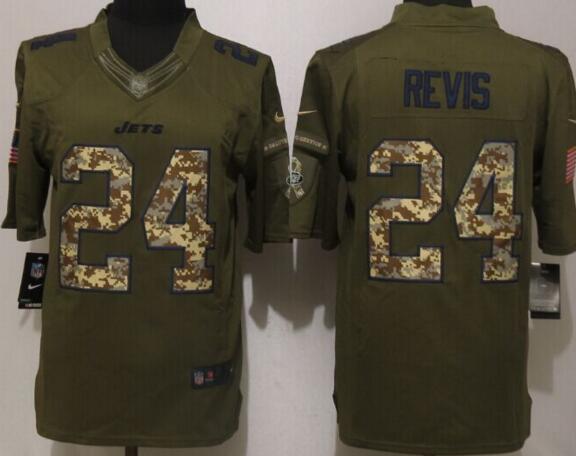Nike New York Jets 24 Revis Green Salute To Service Limited Jersey