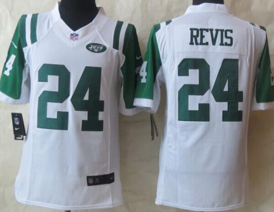 Nike New York Jets 24 Revis White Limited Jersey
