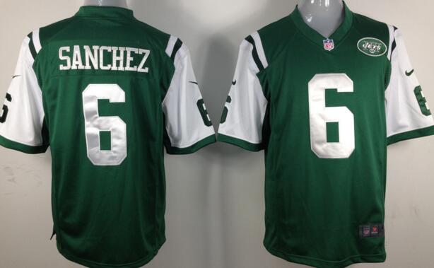 Nike New York Jets 6 Mark Sanchez NFL green game Jerseys