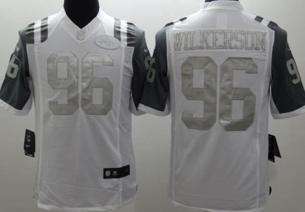 Nike New York Jets 96 wilkerson Platinum White Limited Jerseys