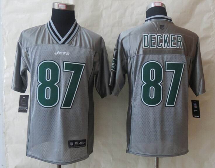 Nike New York Jets Eric Decker 87 Grey Vapor Elite Jerseys