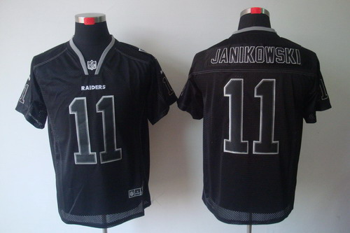 Nike Oakland Raiders 11 Sebastian Janikowski Elite Black NFL Lights Out Jerseys