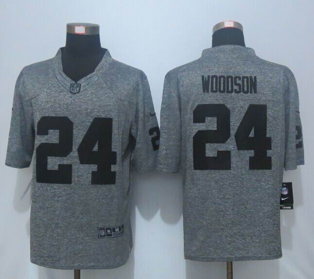 Nike Oakland Raiders 24 Woodson Gray Men's Stitched Gridiron Gray Limited Jersey