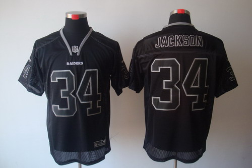 Nike Oakland Raiders 34 Bo Jackson Elite Black NFL Lights Out Jerseys
