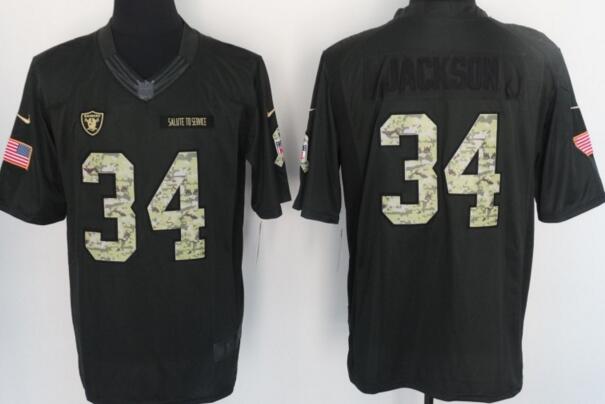 Nike Oakland Raiders 34 Bo Jackson green Anthracite Salute To Service Limited Jersey