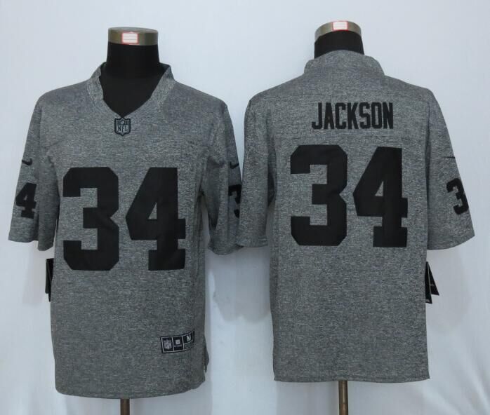 Nike Oakland Raiders 34 Jackson Gray Men Stitched Gridiron Gray Limited Jersey