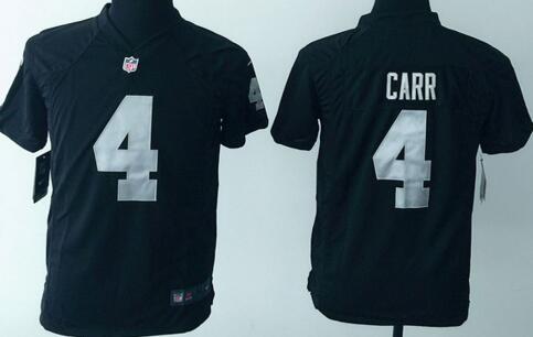 Nike Oakland Raiders 4 Carr black kids youth football Jerseys