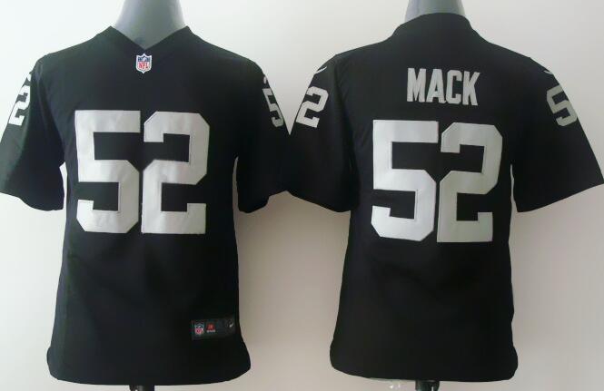 Nike Oakland Raiders 52 Khalil Mack black kids youth football Jerseys