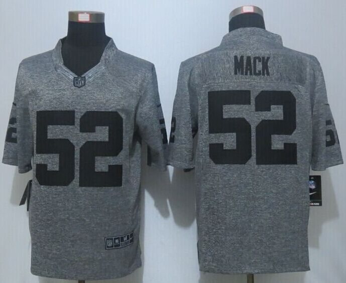 Nike Oakland Raiders 52 Mack Gray Men Stitched Gridiron Gray Limited Jersey