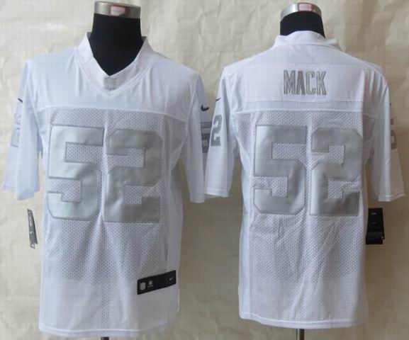 Nike Oakland Raiders 52 Mack Platinum White Limited Jerseys