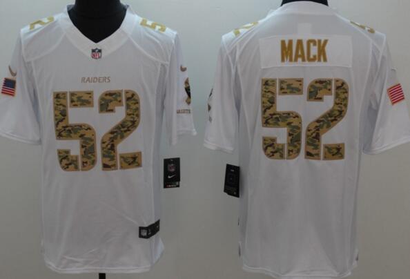 Nike Oakland Raiders 52 Mack white usa flag Men nfl football Limited Jersey